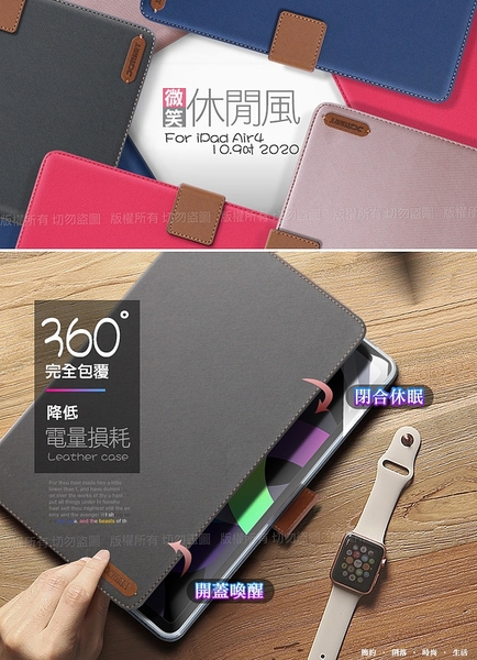 Xmart for iPad Air4 10.9吋 2020 微笑休閒風支架皮套 product thumbnail 2