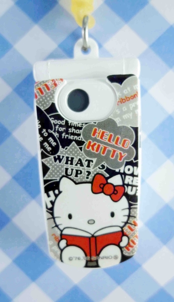 【震撼精品百貨】Hello Kitty 凱蒂貓~可換殼手機吊飾-黑花手機 product thumbnail 3