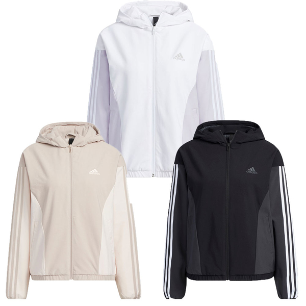 Adidas 女連帽外套 Woven Jacket 休閒 口袋 黑/白/米【運動世界】HY2874/HY2875/HY2881 product thumbnail 2