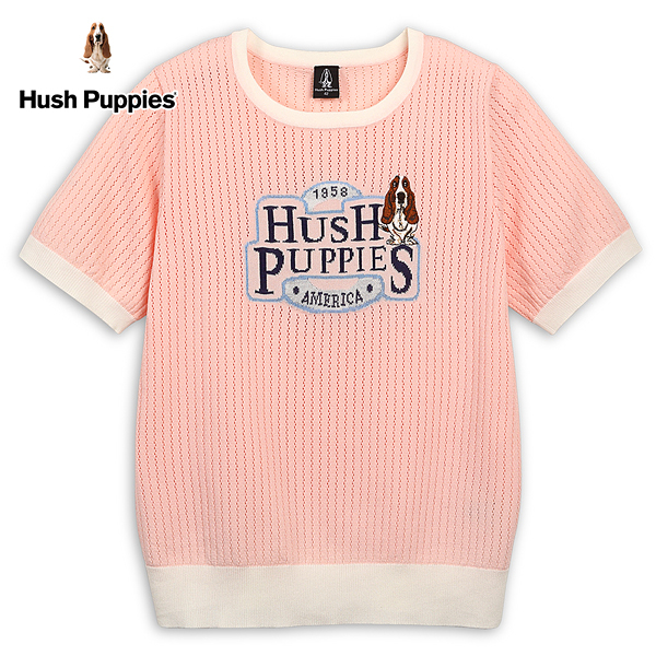 Hush Puppies 線衫 女裝品牌英文圖騰刺繡狗線衫