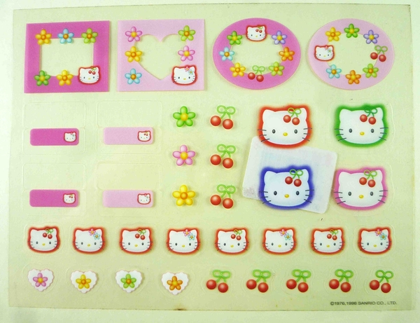 【震撼精品百貨】Hello Kitty 凱蒂貓~KITTY貼紙-透櫻桃