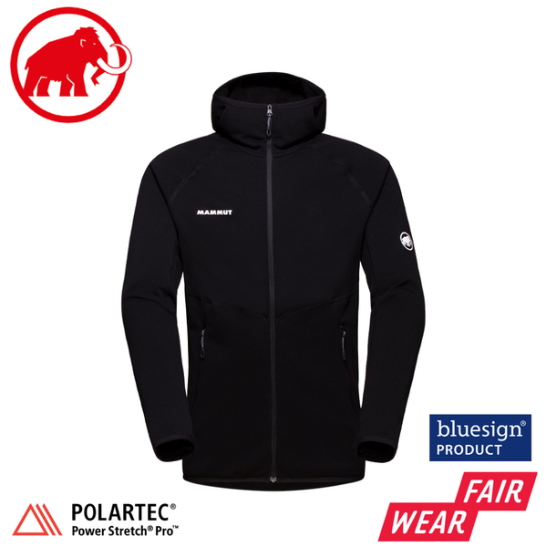 【MAMMUT 長毛象 男 Aconcagua ML Hooded 透氣快乾刷毛連帽外套《黑》】1014-04280/保暖外套