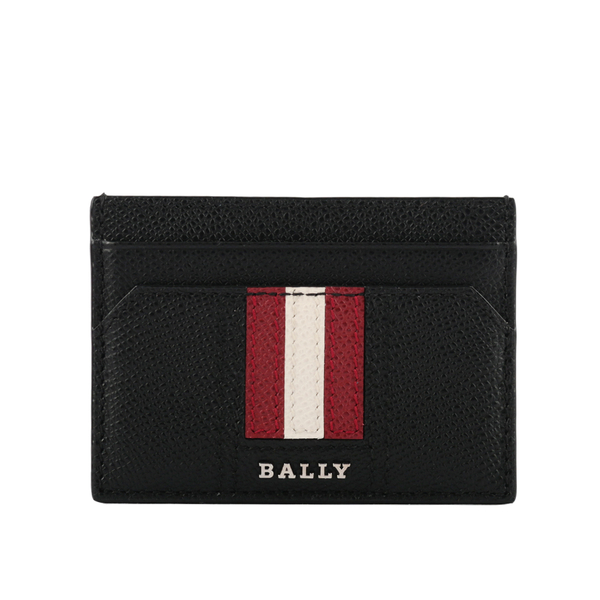 【BALLY】Thar 防刮牛皮黑白條紋卡片/名片夾(黑色) 6218031