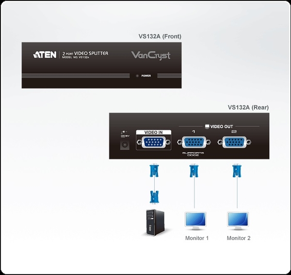 ATEN 2埠VGA視訊分配器(一進二出) (VS132A) product thumbnail 4