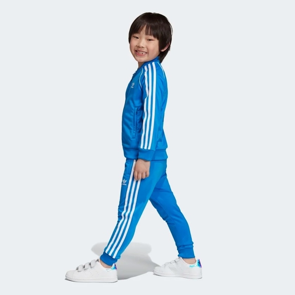 ADIDAS SUPERSTAR SUIT 童裝 中童 套裝 外套+長褲 休閒 外套有拉鍊口袋 藍【運動世界】EJ9376 product thumbnail 3