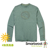 【SmartWool 美國 男 Merino Sport 150塗鴉長袖T恤《無畏風暴/鼠尾草綠》】SW016574/排汗衣