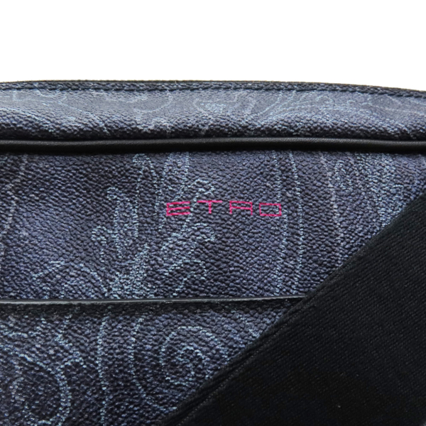 【二手名牌BRAND OFF】Etro 藍色 PVC塗層帆布 鯊魚圖案 肩背包 product thumbnail 8