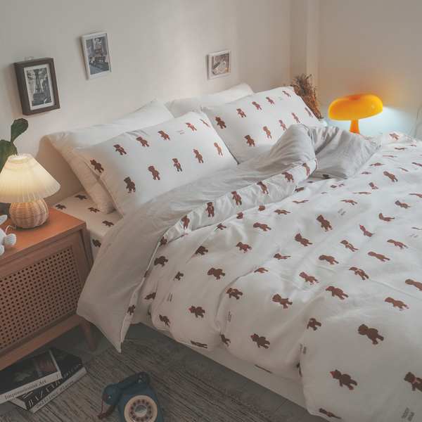 二層紗 小熊班尼 雙人床包三件組 觸感親膚柔軟 台灣製 棉床本舖