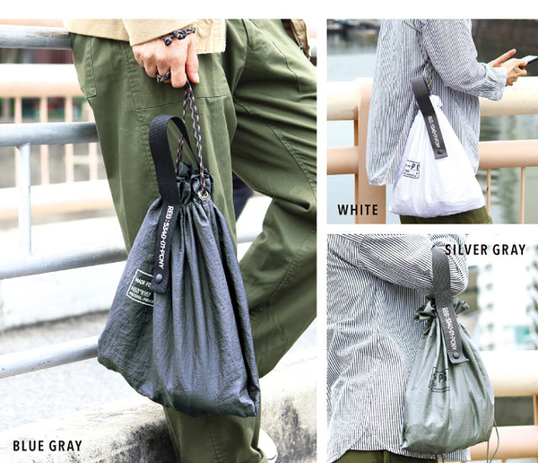 日本 Post General 輕量尼龍 2WAY 束口袋 購物袋 手提袋 側背包【南風百貨】