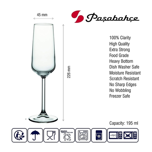 【Pasabahce】Allegra Champagne Flute 笛型香檳杯 香檳杯氣泡酒杯 酒杯 玻璃杯 product thumbnail 5