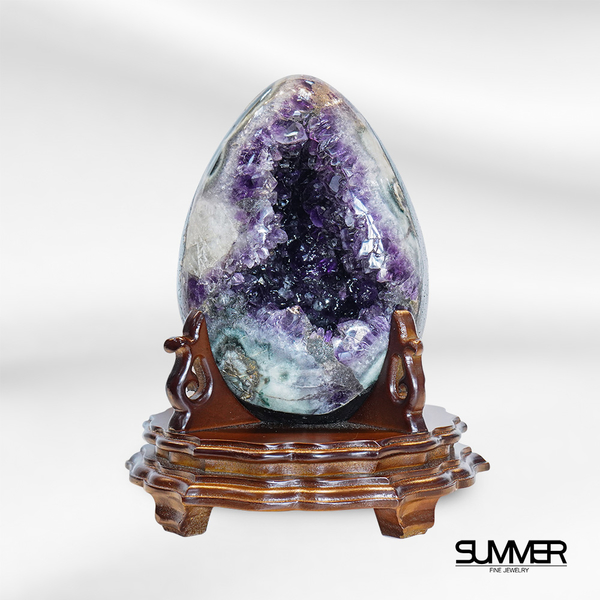 【SUMMER 寶石】5A頂級天然烏拉圭紫水晶恐龍蛋2.56KG(A41)