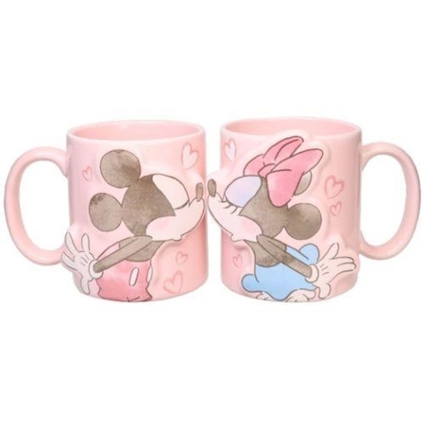 【震撼精品百貨】Micky Mouse_米奇/米妮 ~日本迪士尼Disney 米奇米妮陶瓷對杯組300ml(粉親吻款)*27156