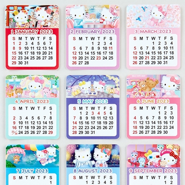 小禮堂 Hello Kitty 2023 月曆貼紙 4550337-202449