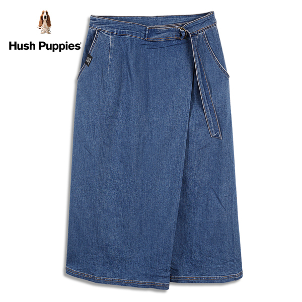 Hush Puppies 牛仔裙 女裝不規則開岔顯瘦牛仔中長裙