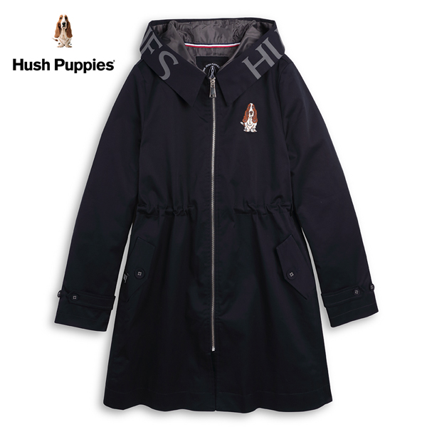 Hush Puppies 外套 女裝品牌印花刺繡狗連帽抽繩長版外套 product thumbnail 2