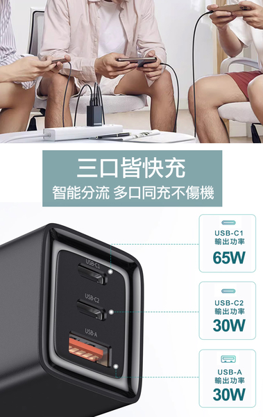 MyStyle 65W GaN氮化鎵極速充電器-白+HANG R18 100W高密編織 Type-C to Type-C 快充充電線200cm product thumbnail 4