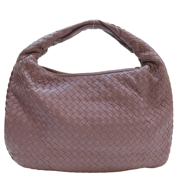 【二手名牌BRAND OFF】BOTTEGA VENETA BV 寶緹嘉 紫色 羊皮 編織 彎月包