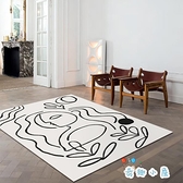 地毯客廳藝術茶幾毯簡約黑白色北歐家用地墊【奇趣小屋】