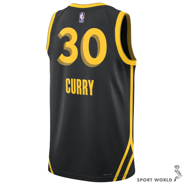 Nike 男裝 NBA 球衣 Stephen Curry 金州 勇士隊 黑黃【運動世界】DX8502-011 product thumbnail 3