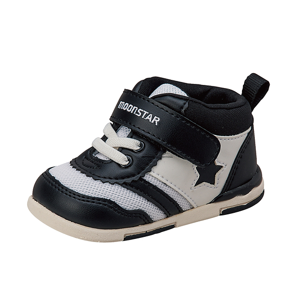 日本月星Moonstar機能童鞋HI系列國民寶寶冠軍護踝款9596黑白(寶寶段)