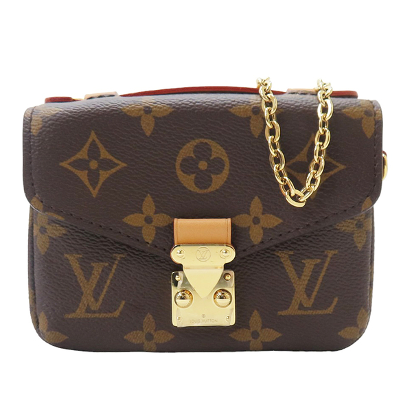 【二手名牌BRAND OFF】LOUIS VUITTON LV 路易威登 棕色 原花 PVC塗層帆布 Micro Metis 肩背包 M81267