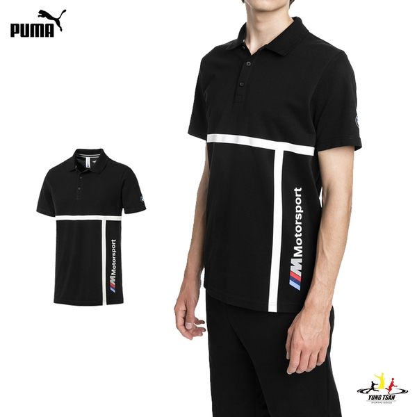 Puma Bmw 黑 男 短袖 POLO衫 襯衫 T恤 運動上衣 棉T 短袖 高爾夫 運動 休閒 上衣 57779001