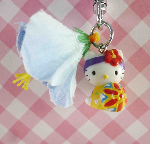 【震撼精品百貨】Hello Kitty 凱蒂貓~鎖圈-拿傘藍花