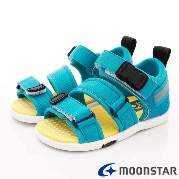 日本Moonstar機能童鞋  2E輕量涼鞋款 22279藍(中小童段)