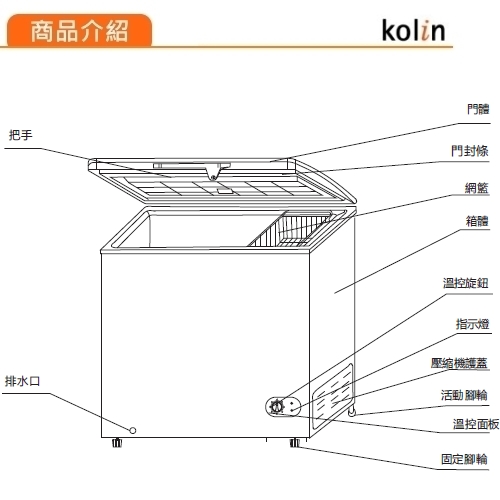 Kolin歌林155L臥式冷藏冷凍兩用冰櫃/冷凍櫃 KR-115F02(上掀式)~含拆箱定位+舊機回收 product thumbnail 3