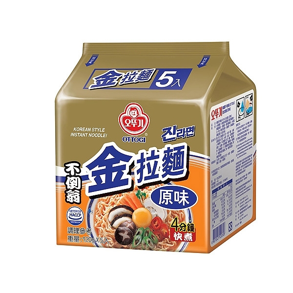 韓國不倒翁 金拉麵(原味) 5入裝【小三美日】D520308