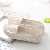 夏季女款洞洞鏤空女鞋塑料白色涼鞋防滑平底護士鞋孕婦媽媽鞋舒適 「雙12購物節」