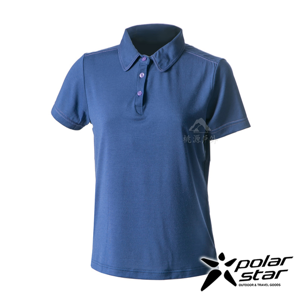 PolarStar 女 排汗休閒短袖POLO衫『藍紫』P21142 排汗衣 排汗衫 吸濕快乾.戶外.吸濕.排汗.透氣.快乾