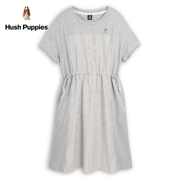 Hush Puppies 洋裝 女裝條紋拼接抽繩落肩洋裝 product thumbnail 2