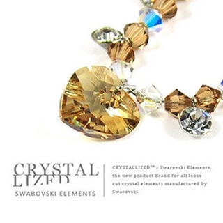 新光飾品-金色魅影潮流桃心形水晶項鏈