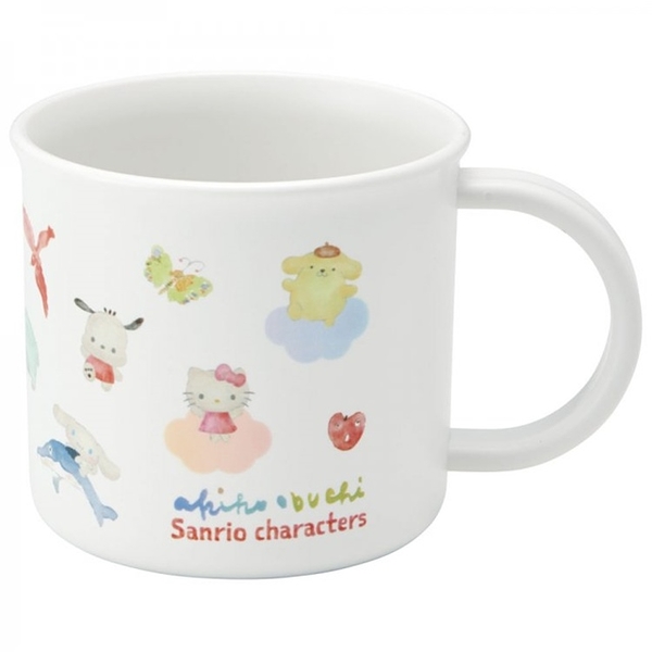 小禮堂 Sanrio大集合 兒童單耳塑膠杯 200ml Ag+(白動物款) 4973307-569111