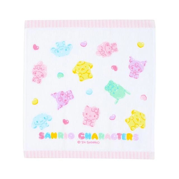 小禮堂 【限購】Sanrio 三麗鷗大集合 棉質短毛巾 34x35cm (Gummies系列)