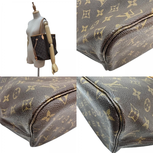 【二手名牌BRAND OFF】LOUIS VUITTON 路易威登 棕色 原花 PVC塗層帆布 Neverfull MM 托特包 product thumbnail 8