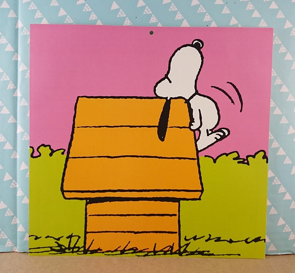 【震撼精品百貨】史奴比Peanuts Snoopy ~超大卡片_粉_黃