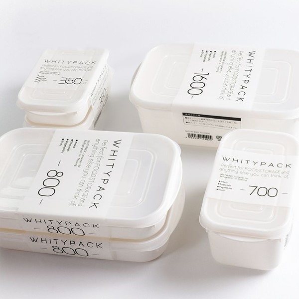 日本YAMADA－純白冰箱保鮮盒 日本製 可冷凍/可微波/蔬果 肉類收納盒800ml/350ml(2入)