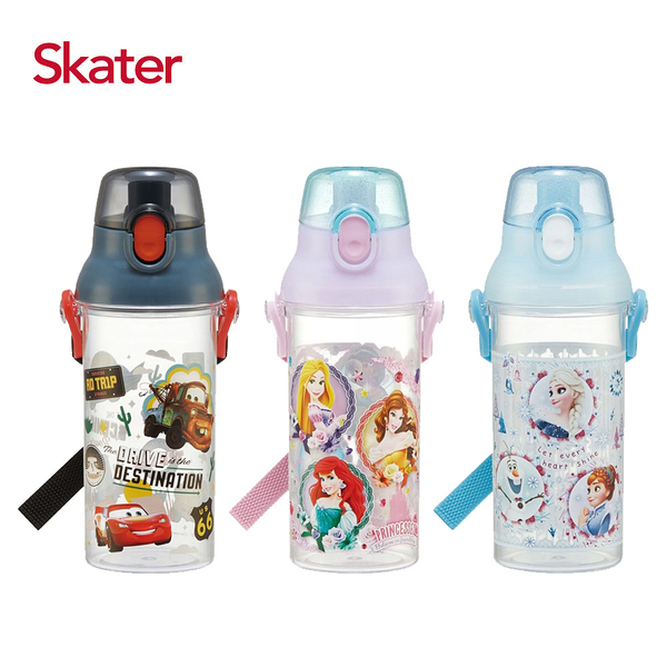 Skater 迪士尼Disney 直飲透明水壺(480ml)-閃電麥坤/公主系列/冰雪奇緣