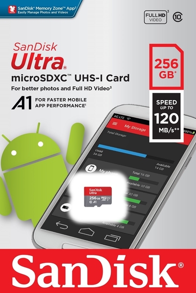 SanDisk 256GB 256G microSDXC【Ultra 120MB/s】microSD micro SD SDXC UHS U1 C10 A1 SDSQUA4-256G 手機 記憶卡