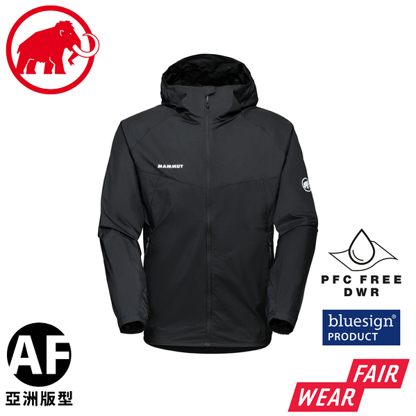 【MAMMUT 長毛象 男 Convey WB Hooded Jacket 防潑水風衣 AF《黑》】1012-00530