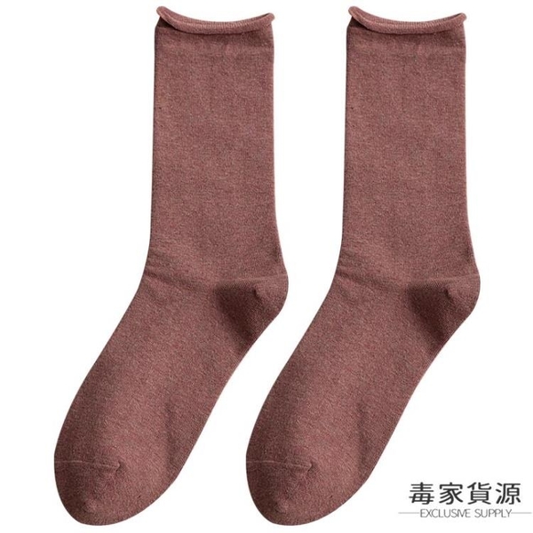 5雙裝 純色長襪子女中筒襪薄款堆堆襪潮日系月子襪長筒【毒家貨源】