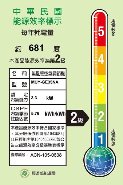 【MITSUBISHI 三菱】4-6坪靜音大師單冷變頻分離式冷氣 MUY-GE35NA/MSY-GE35NA