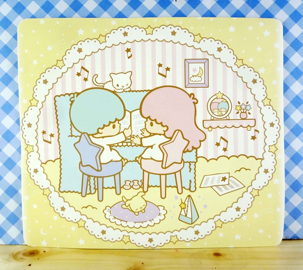 【震撼精品百貨】Little Twin Stars KiKi&LaLa 雙子星小天使~雙面卡片-黃彈琴/紫天空