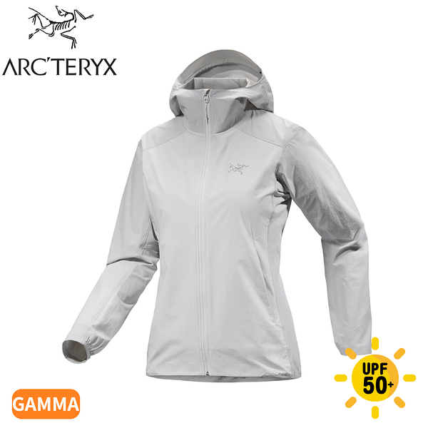 【ARC'TERYX 始祖鳥 女 Gamma 輕量軟殼外套《 空氣灰/沉靜灰》】X000007779/登山/連帽/防風/戶外