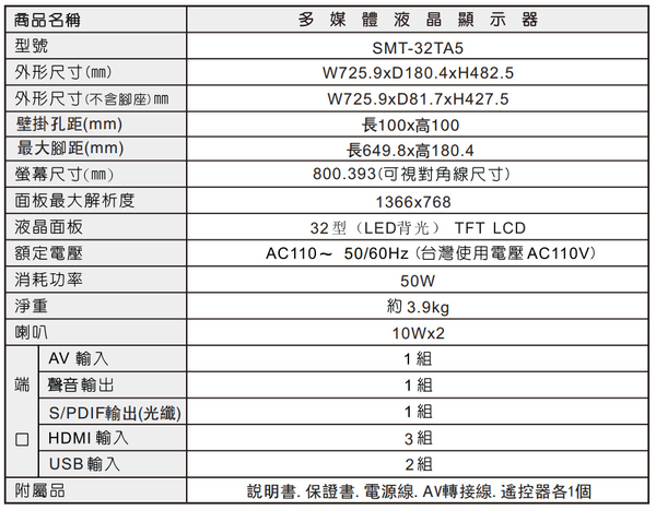 SANLUX台灣三洋32吋LED液晶顯示器+視訊盒 SMT-32TA5~含運僅配送1樓 product thumbnail 3