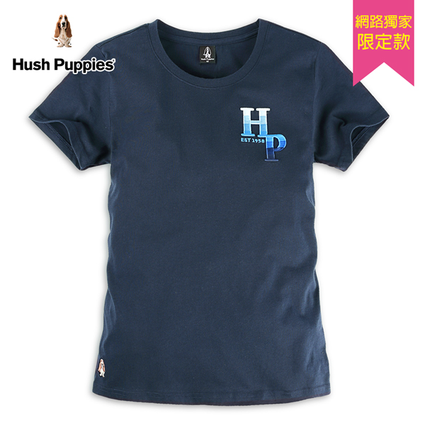 Hush Puppies T恤 女裝經典立體漸層品牌文字刺繡狗T恤 product thumbnail 2