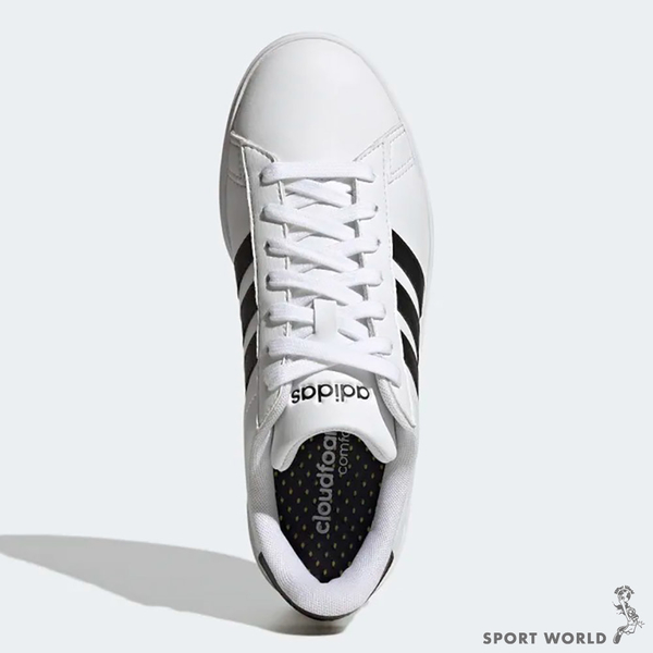 ADIDAS GRAND COURT 女鞋 休閒 板鞋 滑板 皮革 復古 白 黑 GW9214 product thumbnail 6