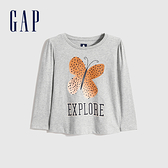 Gap女幼童 布萊納系列 純棉印花褶皺長袖T恤 731839-蝴蝶圖案